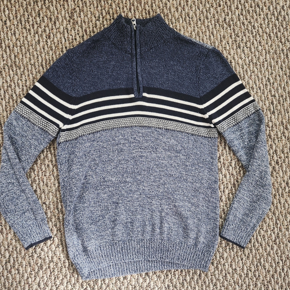 Urban Pipeline Navy and Gray Zip-Up Sweater
